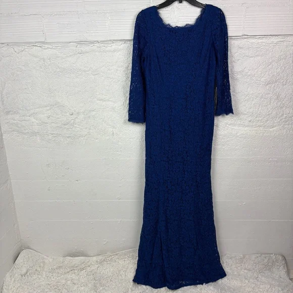 sachin and babi light blue dress Adrianna Papell Long-Sleeve Embellished Gown main image 0